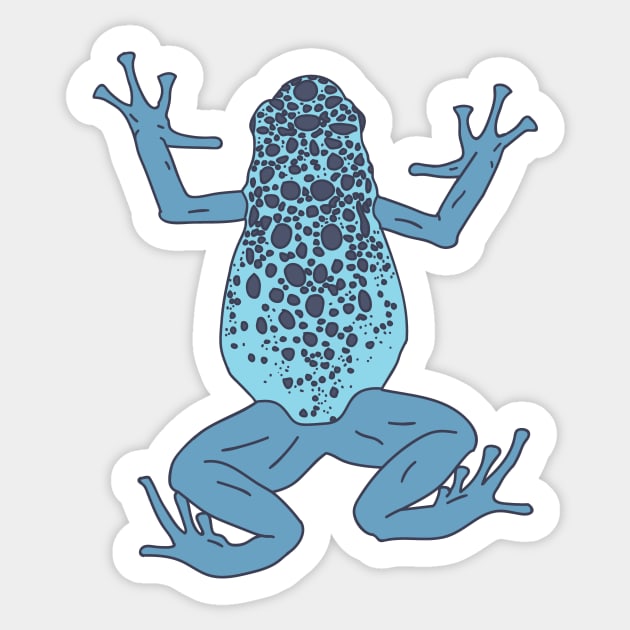 Poison Dart Frog - Blue Exotic Animal - Rain Forest Sticker by DeWinnes